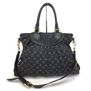Louis Vuitton Neo Cabby Handbag Shoulder Bag Monogram Denim Black